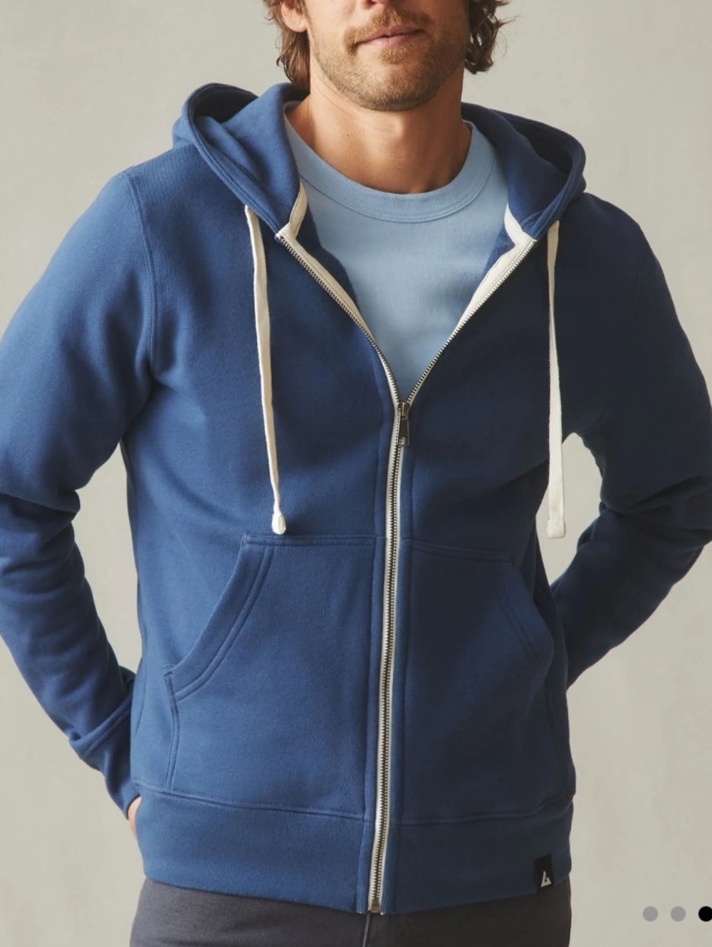 American Giant Men's Size Small Blue Midweight Full Zip Hoodie Sweatshirt NWOT